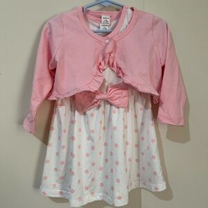 Shein 12/18 Months Pink Polka Dot Sleeveless 2 Piece Dress